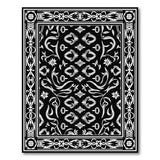 Intricate Black White Traditional Persian Area Rug