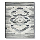 Black White Geometric Southwestern Southwestern Area Rug