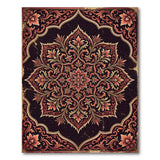 Traditional Persian Red Red Persian Mandala Area Rug