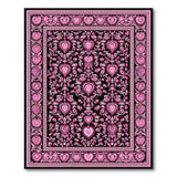 Floral Vintage Pink Heart Floral Vintage Area Rug