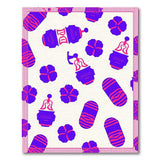 Purple Whimsical Clover Bell Abstract Rug