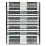 Black White Geometric Woven Grid Rug