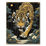 Golden Tiger Prowl Art Deco Area Rug