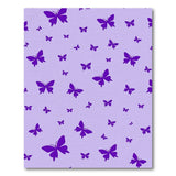Whimsical Purple Butterfly Silhouette Area Rug