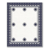 Navy Blue Persian Floral Border Area Rug
