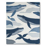 Whimsical Navy Whale Area Rug