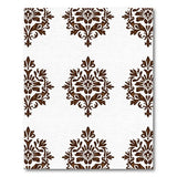 Ornate Brown Floral Damask Area Rug