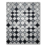 Geometric Modern Black White Diamond Grid Area Rug