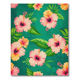 Vibrant Pink Hibiscus Floral Floral Vintage Area Rug
