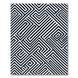 Black and White Navy Maze Geometric Area Rug