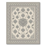 ODIKA Vintage Floral Washable Area Rug - Low Pile Non-Slip Traditional Carpet