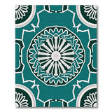 Traditional Persian Blue and Teal Teal Persian Mandala Area Rug