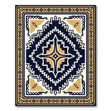 Navy Gold Southwestern Geometric Area Rug