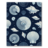 Navy Seashell Nautilus Coastal Area Rug