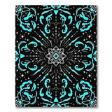 Teal Mandala Starry Boho Area Rug