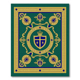 Emerald Green Royal Heraldic Crest Area Rug