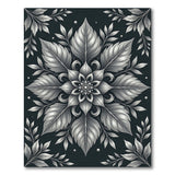 Black and White Elegant Black White Floral Mandala Area Rug