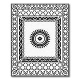Black White Persian Sunburst Area Rug