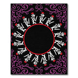 Purple Swirl Mandala Script Area Rug
