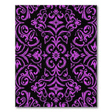 Purple Floral Vintage Elegant Purple Damask Floral Area Rug