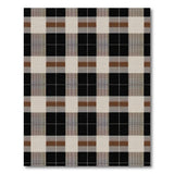 Rustic Black Brown Plaid Area Rug