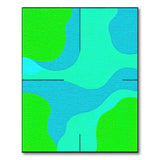 Teal and Green Abstract Wave Area Rug