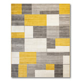 Bold Geometric Yellow Grey Area Rug