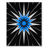 Blue and Teal Blue Starburst Geometric Area Rug