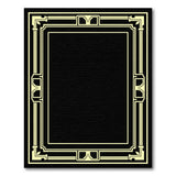 Art Deco Gold Frame Black Area Rug
