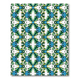 Teal Green Geometric Leaf Modern Area Rug