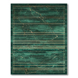 Emerald Green Marble Gold Grid Area Rug