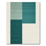 Teal Striped Block Geometric Area Rug