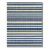 Coastal Navy Blue Striped Woven Area Rug