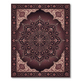 Red Traditional Persian Red Medallion Area Rug