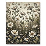 Vintage White Daisy Meadow Area Rug