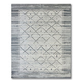 Grey Grey Geometric Tribal Area Rug