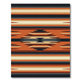 Southwestern Orange Black Stripe Geometric Rug