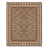 Ornate Brown Tan Persian Floral Rug