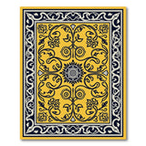 Sunny Yellow Persian Floral Area Rug
