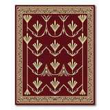 Maroon Papyrus Gold Art Deco Area Rug