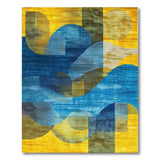 Multi-color and Patterns Abstract Geometric Blue Teal Yellow Area Rug