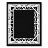 Black White Art Deco Geometric Border Rug