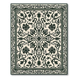 Black Floral Persian Border Area Rug