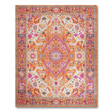 Vibrant Orange Medallion Persian Area Rug