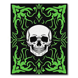 Ornate Green Skull Gothic Area Rug