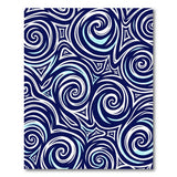 Navy Blue Swirling Geometric Area Rug