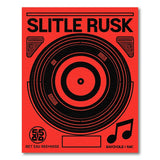 Red Vinyl Record Geometric Area Rug