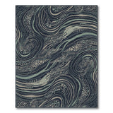 Blue Teal Abstract Swirl Area Rug