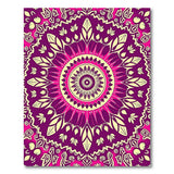 Purple Vibrant Purple Mandala Boho Area Rug