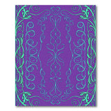 Ornate Purple Teal Floral Swirl Area Rug